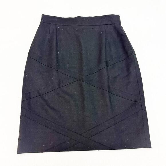 Escada Margaretha Ley Black Criss Cross Front Design Pencil Skirt Size 42 MINT - Picture 1 of 6